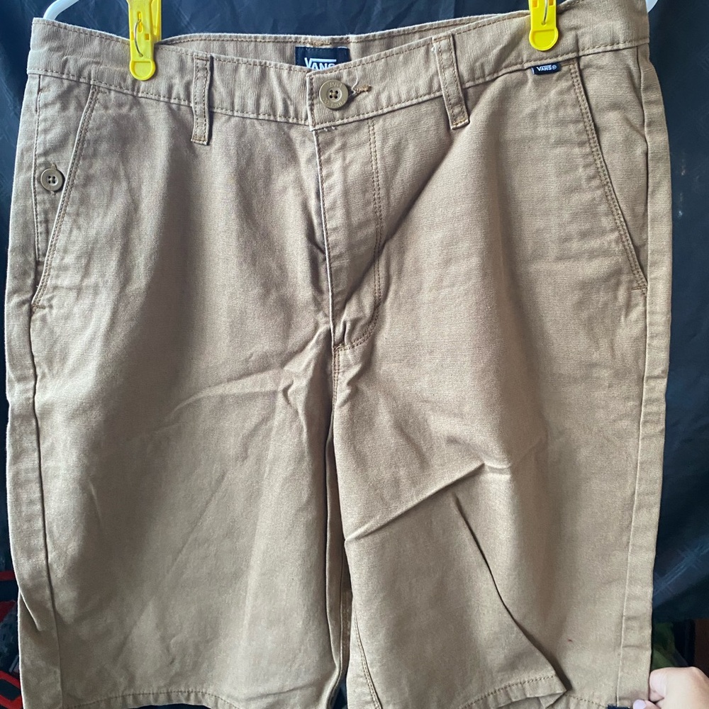 Vans Men's Khaki Flat Front Shorts